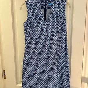 J. McLaughlin Navy and Cream Patterned Dress